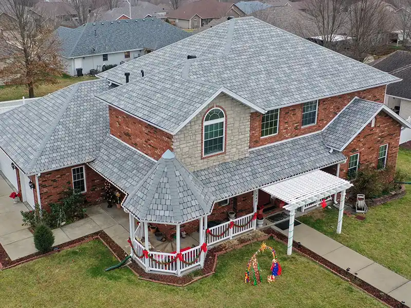Home with new gray shingles